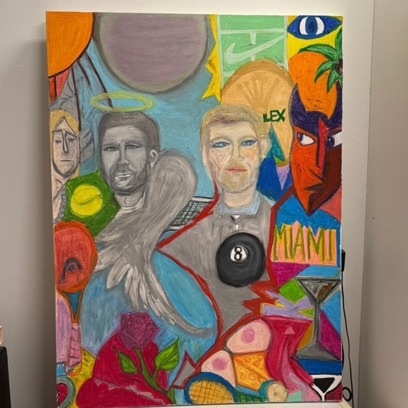 Vibrant Abstract Art Canvas with Multicolor Design ART Basal 2025